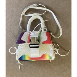 Steve Madden BDIEGO Handbag NWOT White Rainbow Top Handle Crossbody Neon